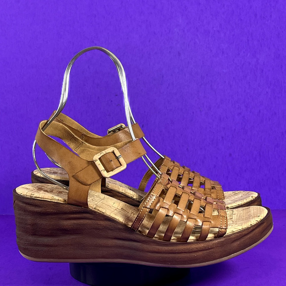 Kork-Ease Shoes - Korks-Ease Women's Size 11 M Marley Tan Ankle Strap Platform Wedges Sandals-NEW